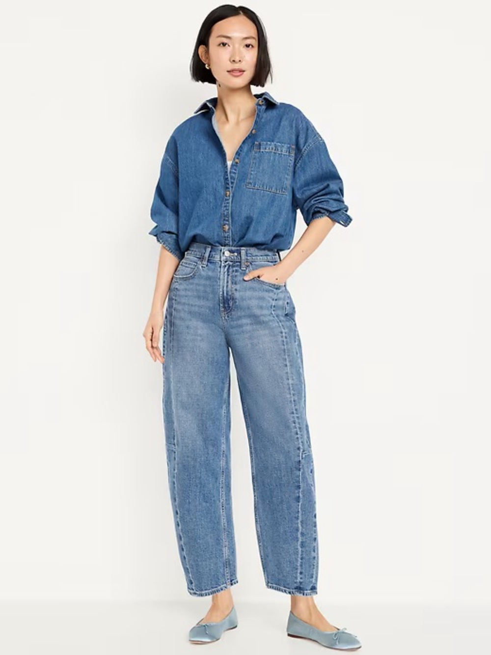 Old Navy High Waisted Barrel Ankle Jean